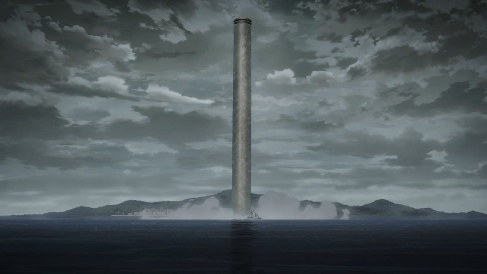 The erected pillar, as seen in the anime (Image via David Production)